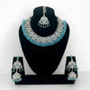 Light Blue Necklace Set – Silver & White Sky Blue Party Jewelry set