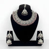 Silver and Baby Pink Necklace Set – Indian Party Jewelry Earrings & Tikka