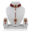 Pakistani Maroon Choker Set with Earrings & Maang Tikka - Pakistani jewellery