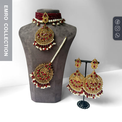 Elegant and Simple Maroon Choker – A Stunning Indian & Pakistani Jewelry Piece for Your Next Eventvent