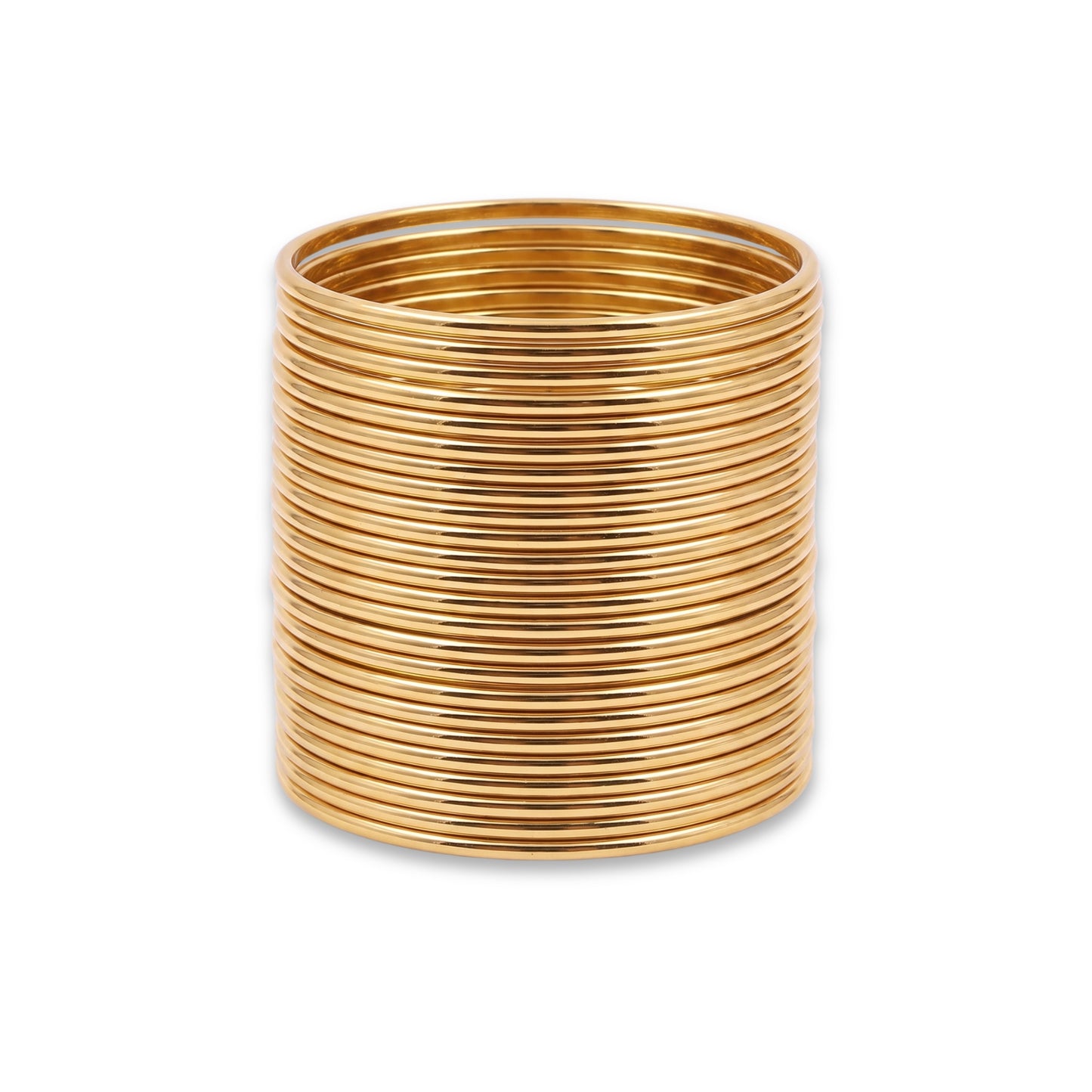 champagne plain metal bangles – 24 piece indian jewellery churi set