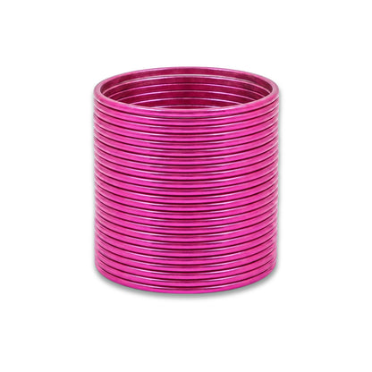 Shocking Pink Plain Metal Bangles – 24 Piece Indian Jewellery Bridal Churi Set