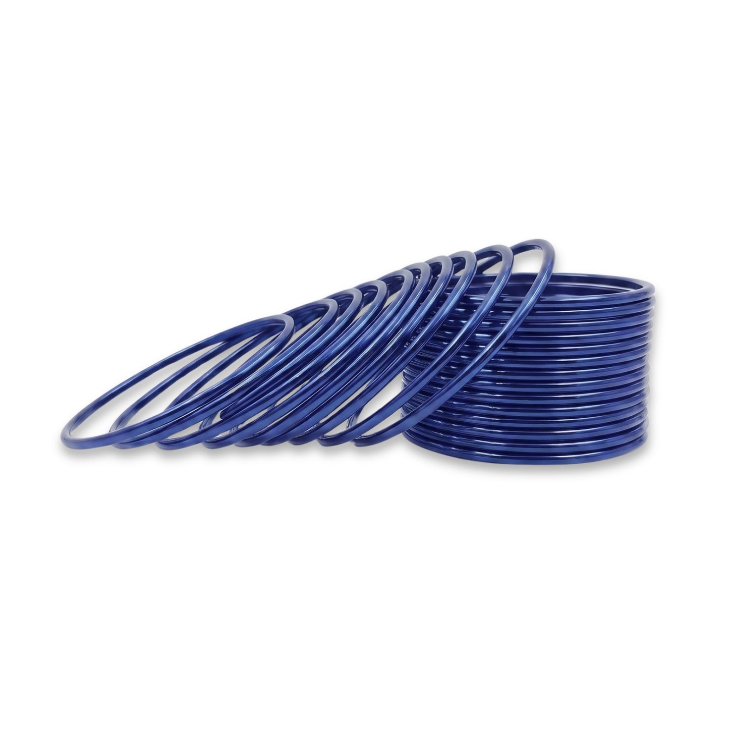 navy blue plain metal bangles – 24 piece indian jewellery set