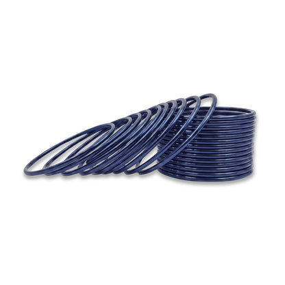 Navy Blue Plain Metal Bangles – 24 Piece Indian Jewellery Set