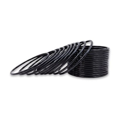 Black Plain Metal Bangles – 24 Piece Indian Jewellery Set