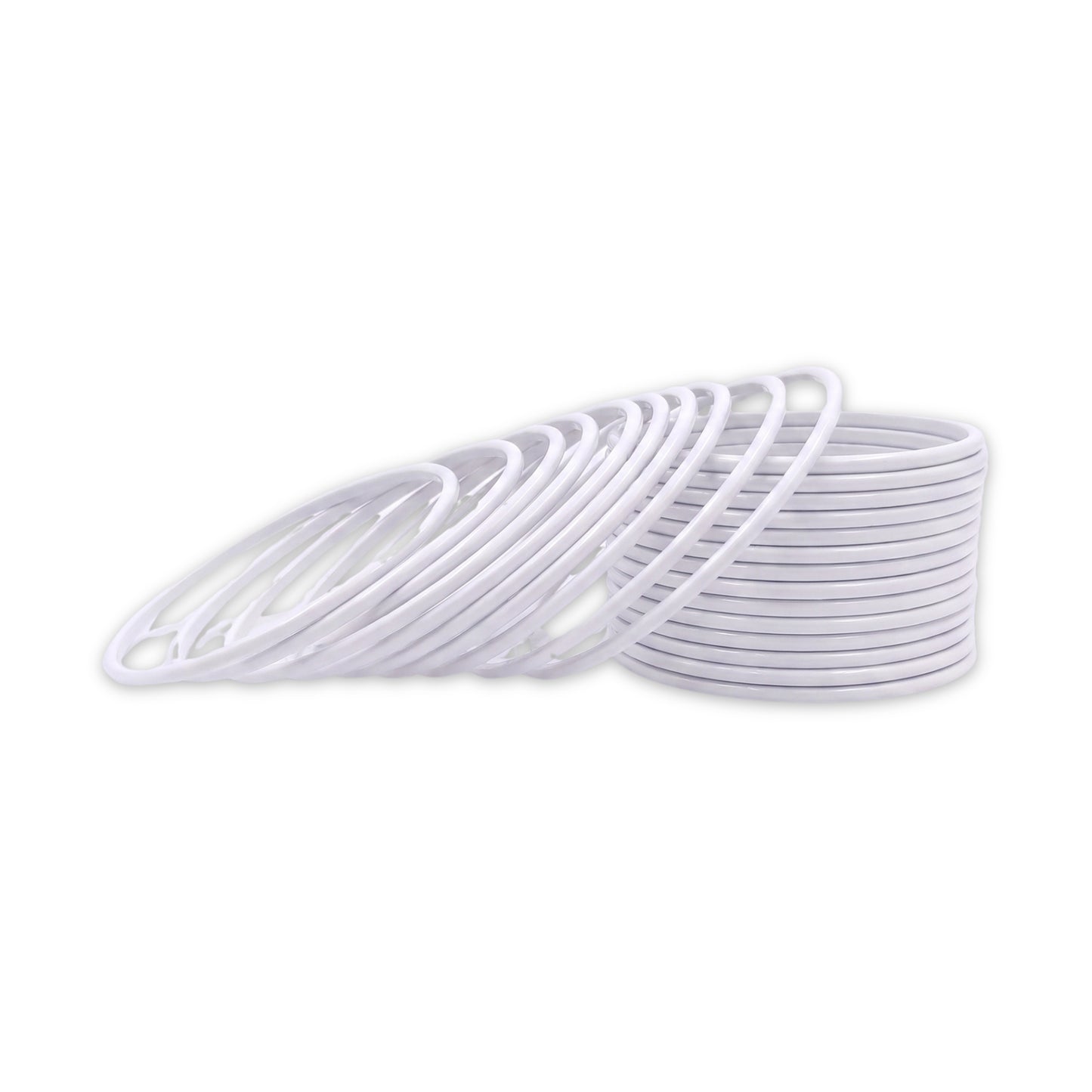 white plain metal bangles – 24 piece indian jewellery set
