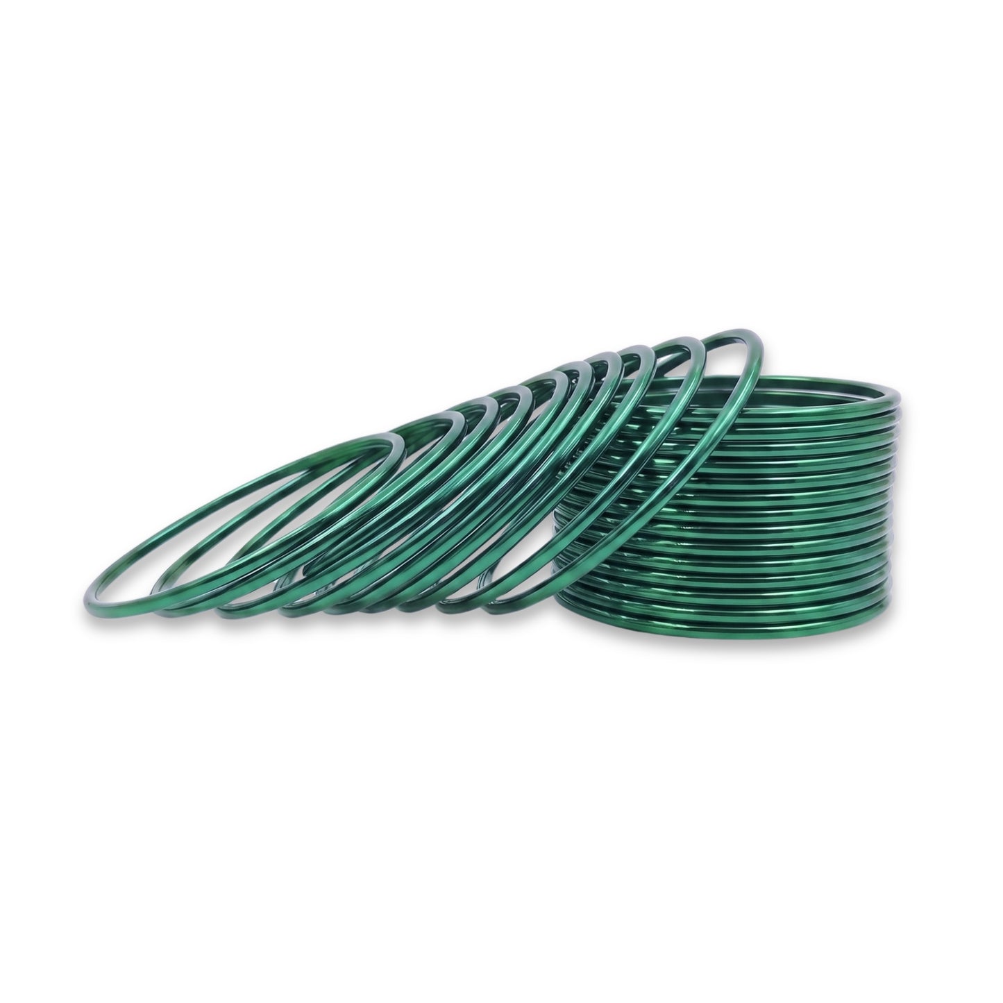 dark green plain metal bangles – 24 piece indian jewellery set