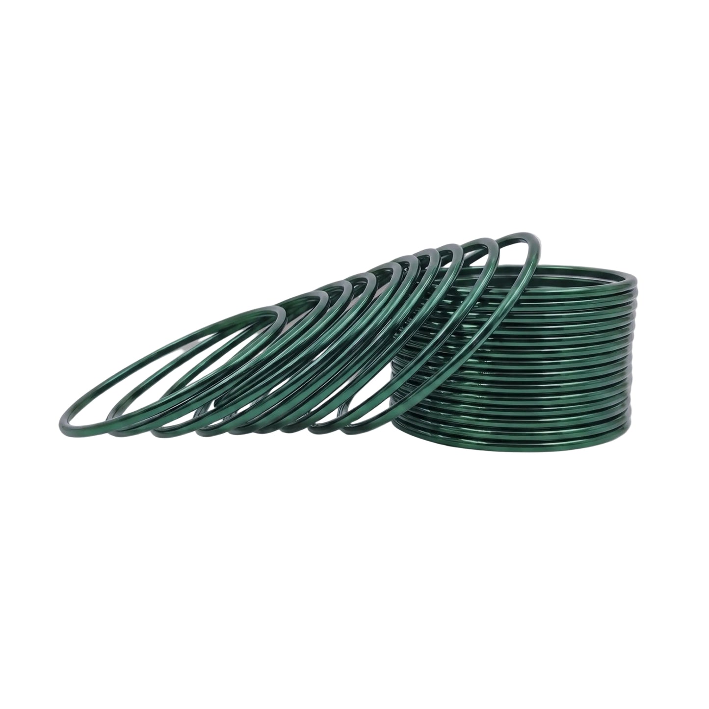 dark green plain metal bangles – 24 piece indian jewellery set
