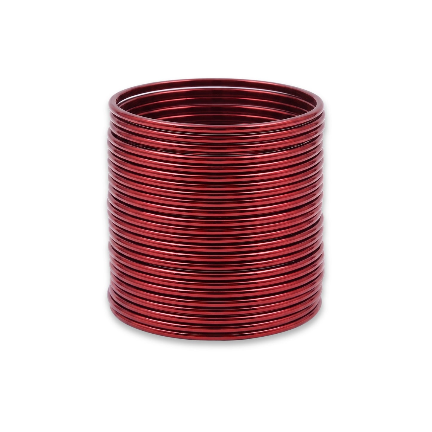 maroon plain metal bangles – 24 piece indian jewellery set