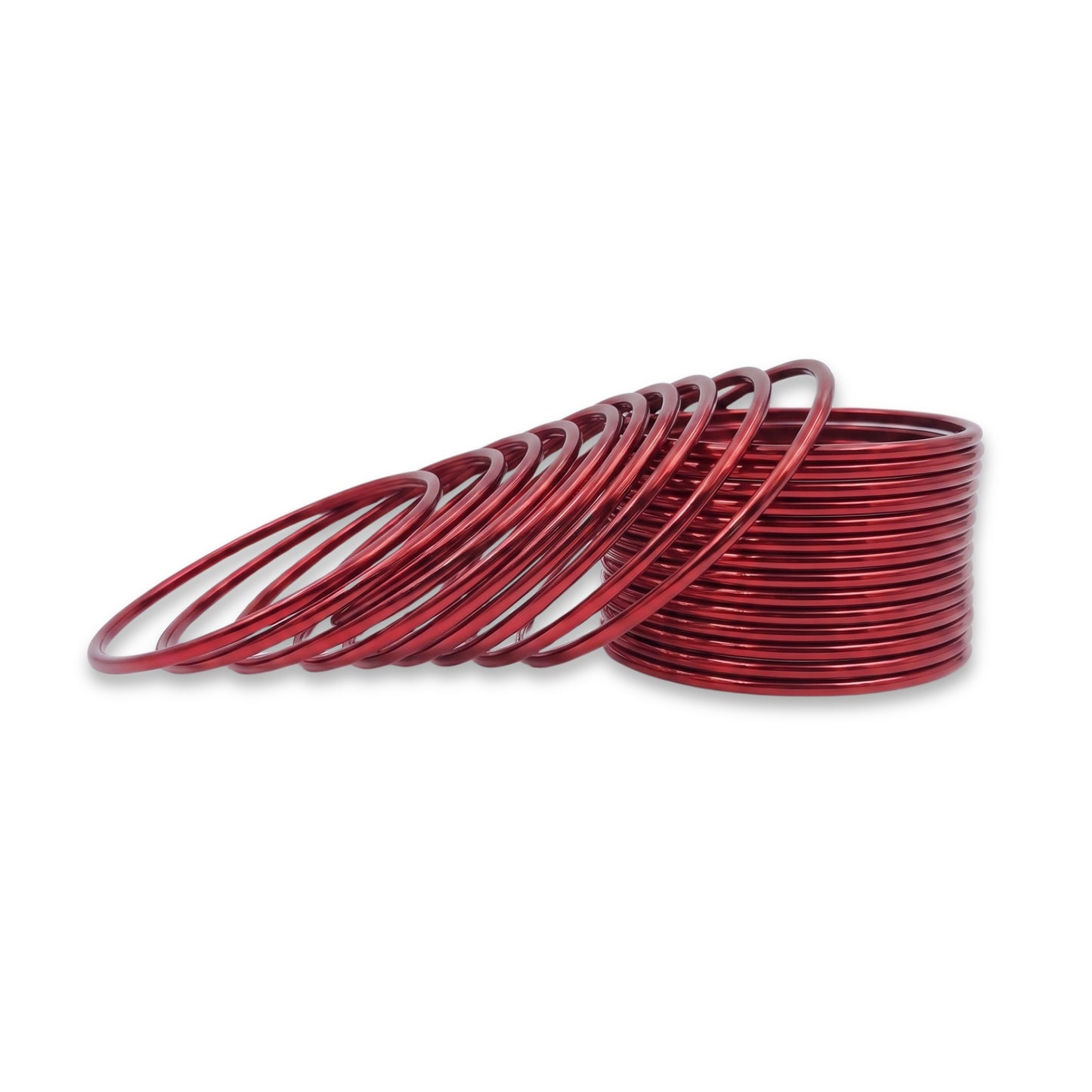 maroon plain metal bangles – 24 piece indian jewellery set