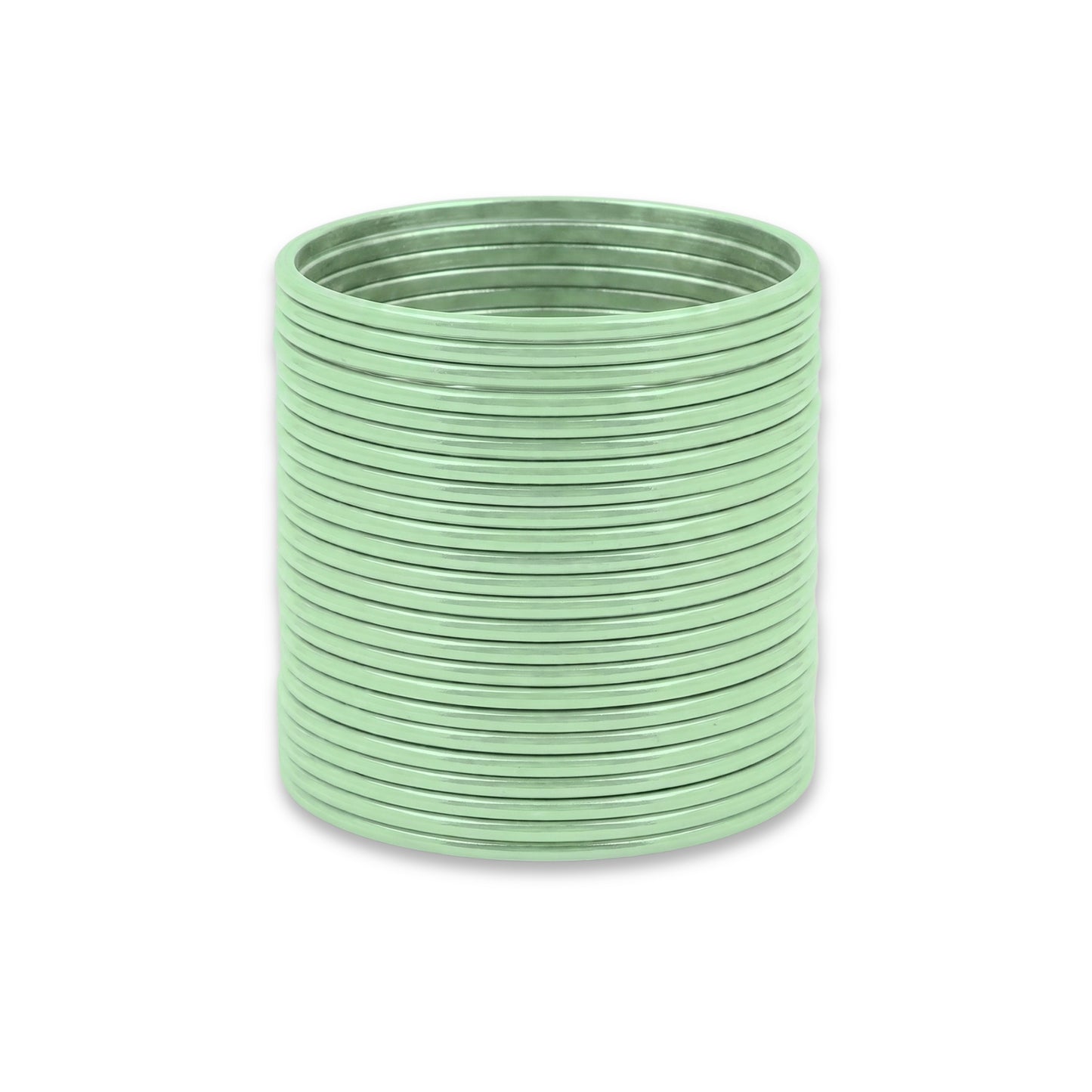 mint green plain metal bangles – 24 piece indian jewellery set