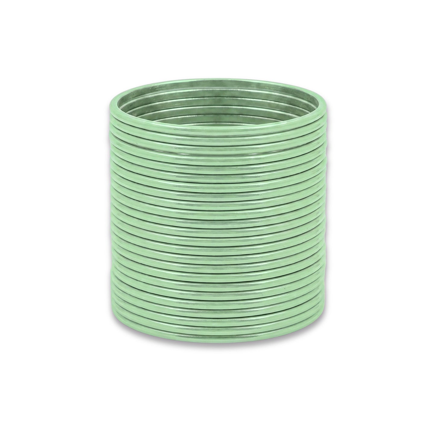 mint green plain metal bangles – 24 piece indian jewellery set