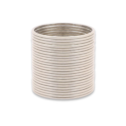 Off White Plain Metal Bangles – 24 Piece Indian Jewellery Set