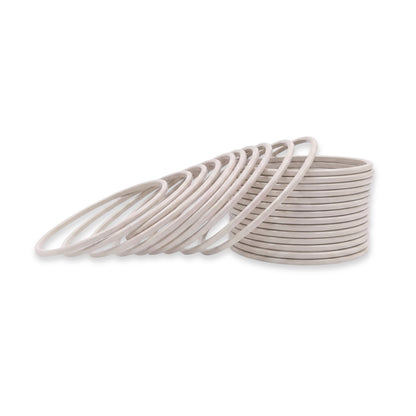 Off White Plain Metal Bangles – 24 Piece Indian Jewellery Set