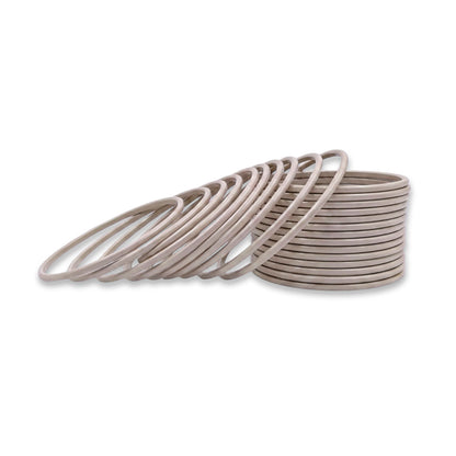 Off White Plain Metal Bangles – 24 Piece Indian Jewellery Set