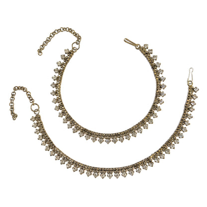 Traditional antique gold anklet payal bridal jewellery for women