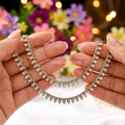 Vintage style antique golden payal anklet Pakistani jewellery