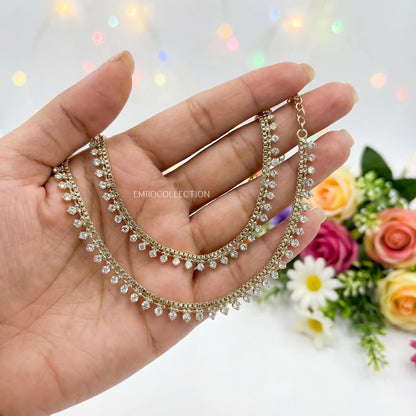 Premium antique golden payal anklet for mehndi nikkah walima