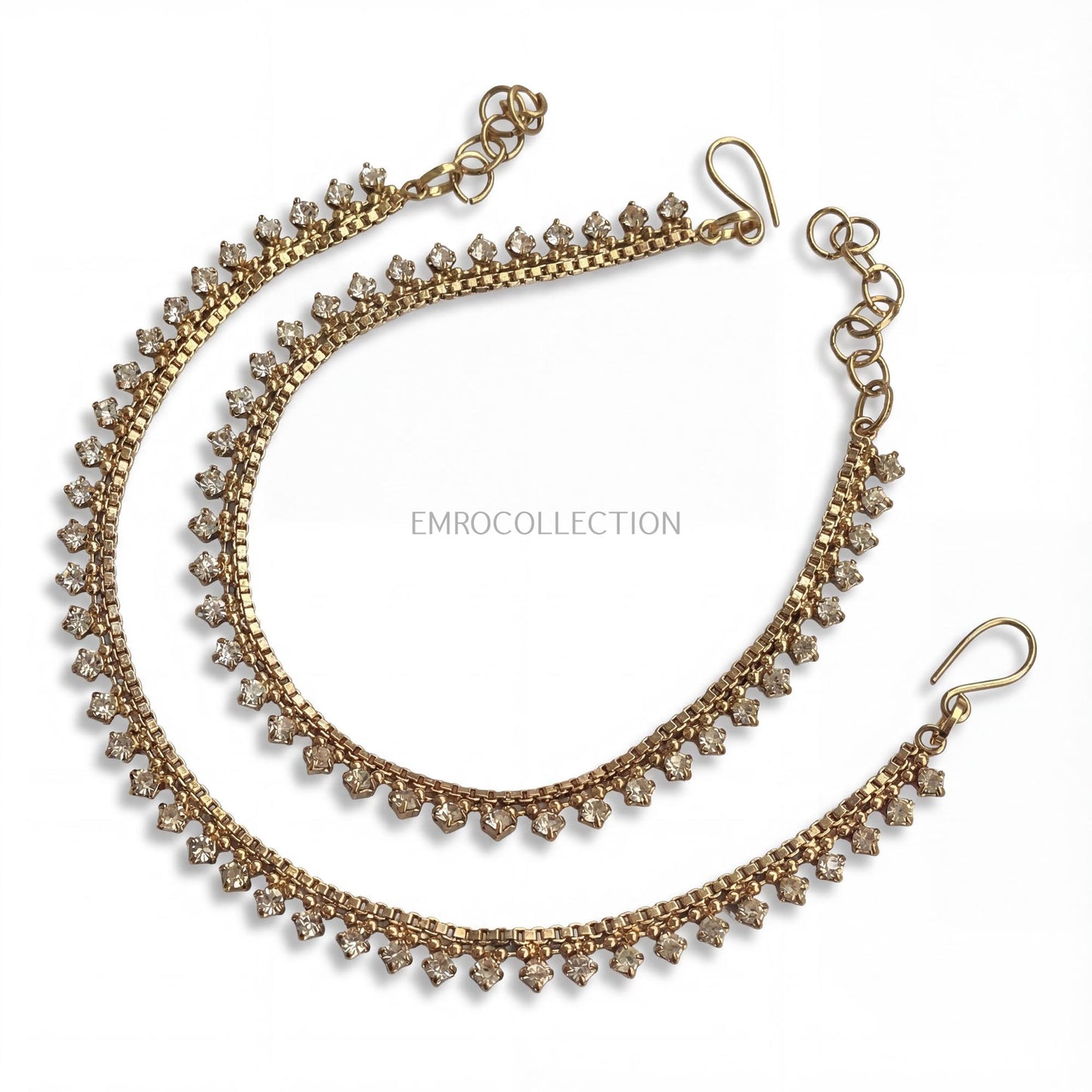antique golden anklet payal women traditional festive jewellery