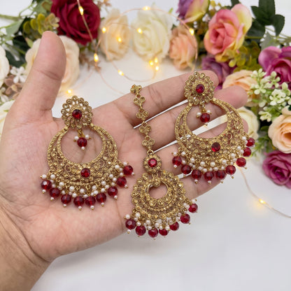 maroon earrings, gold and maroon earings, dangle earrings, Indian earrings, High quality Indian jewellery. suitable for wedding and parties