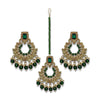 Golden and maroon earrings