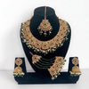 Green Necklace Set – High-Quality Indian Party Jewelry Earrings & Tikka