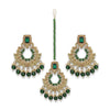 Green Earrings with Maang Tikka | Pakistani Jewellery