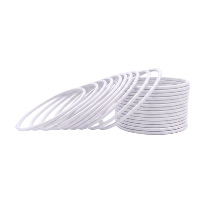 White Plain Metal Bangles – 24 Piece Indian Jewellery Set