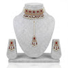 Pakistani Simple Maroon Choker Set – Wedding Jewellery with Earrings & Tikka