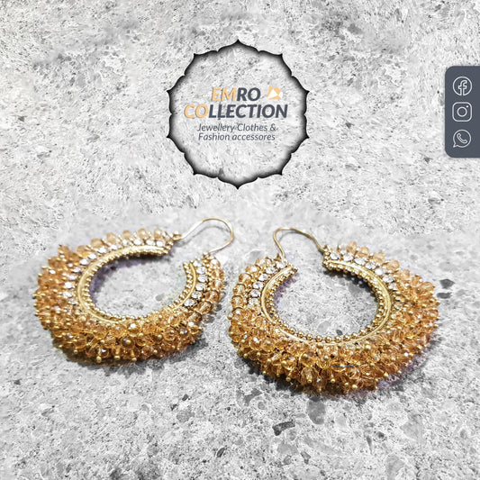 Golden chand bali earrings
