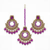 Gold Earrings with Maang Tikka | Pakistani Jewellery