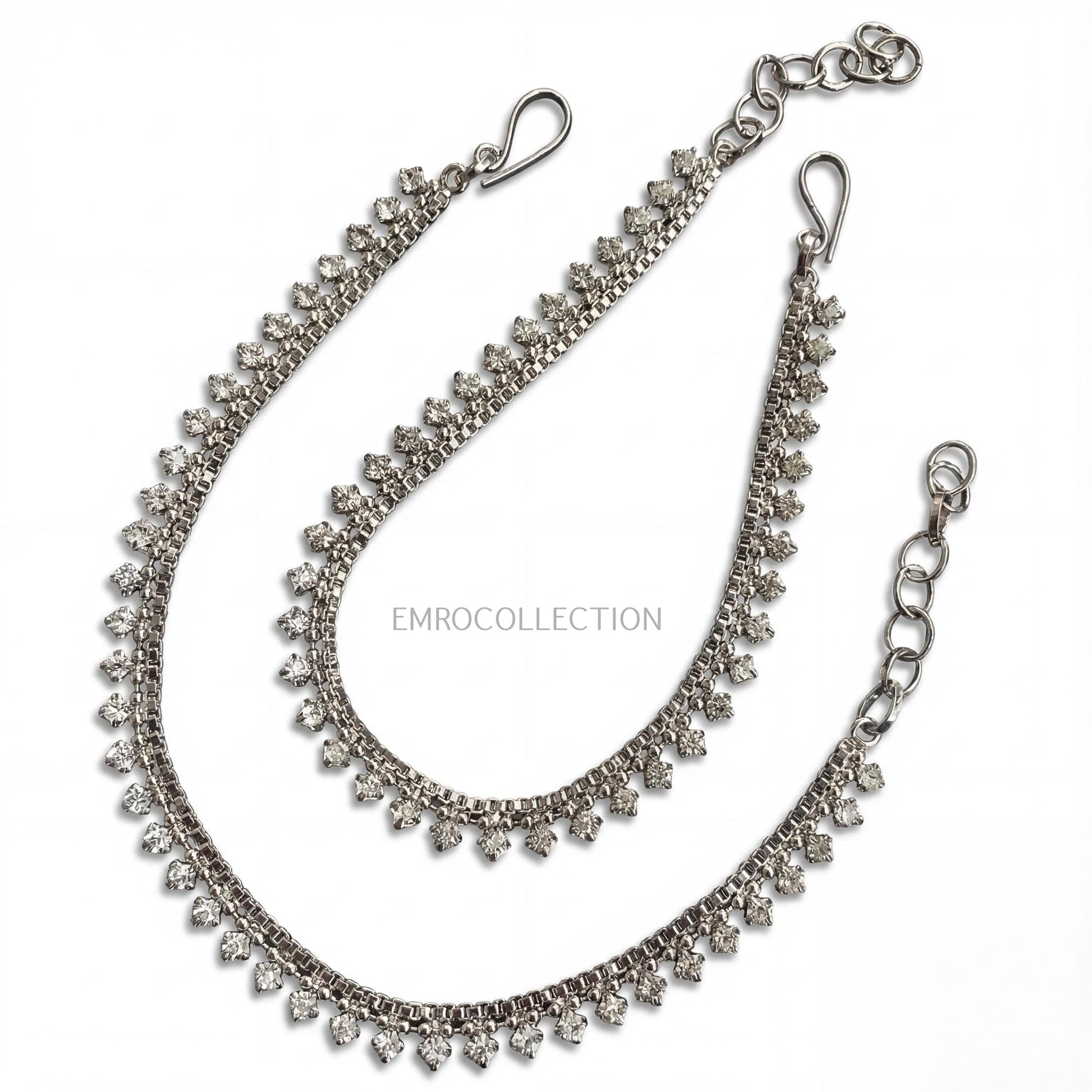 Silver anklet payal traditional Indian and Pakistani jewellery