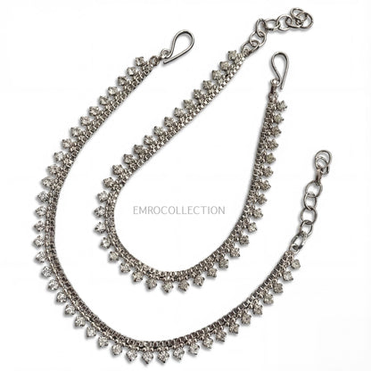 Silver anklet payal traditional Indian and Pakistani jewellery