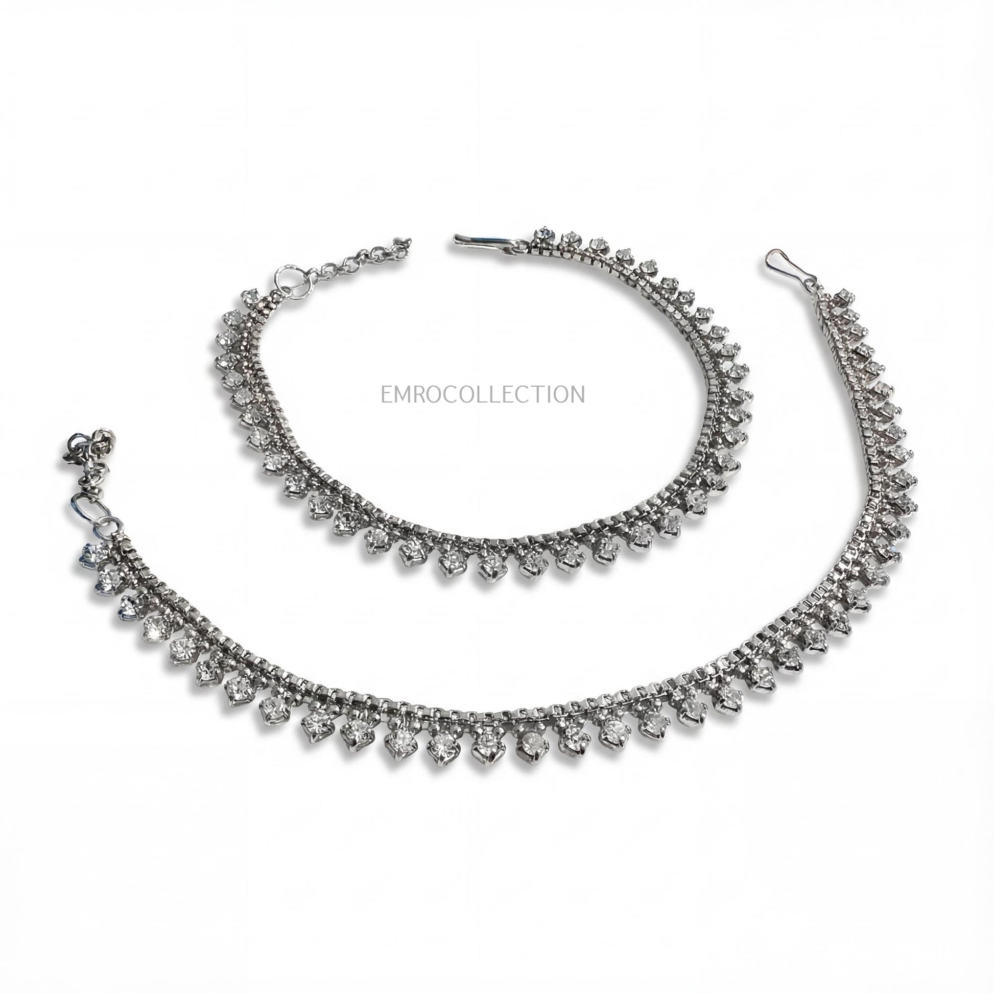 Traditional silver anklet payal bridal jewellery for women