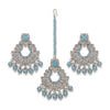 Light Blue Earrings with Maang Tikka | Pakistani Jewellery