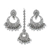 Silver Chand Bali Earrings with Maang Tikka | Pakistani Jewellery