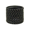 Plain black Bangles with Golden Dots – 24 Piece Indian Jewellery churi Set