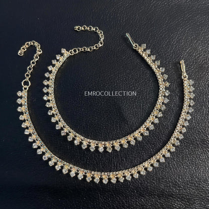 Premium golden payal anklet for mehndi nikkah walima
