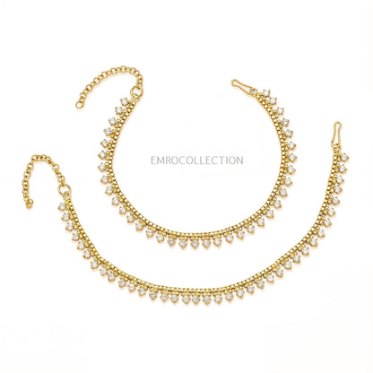 Golden anklet payal traditional Indian and Pakistani jewellery