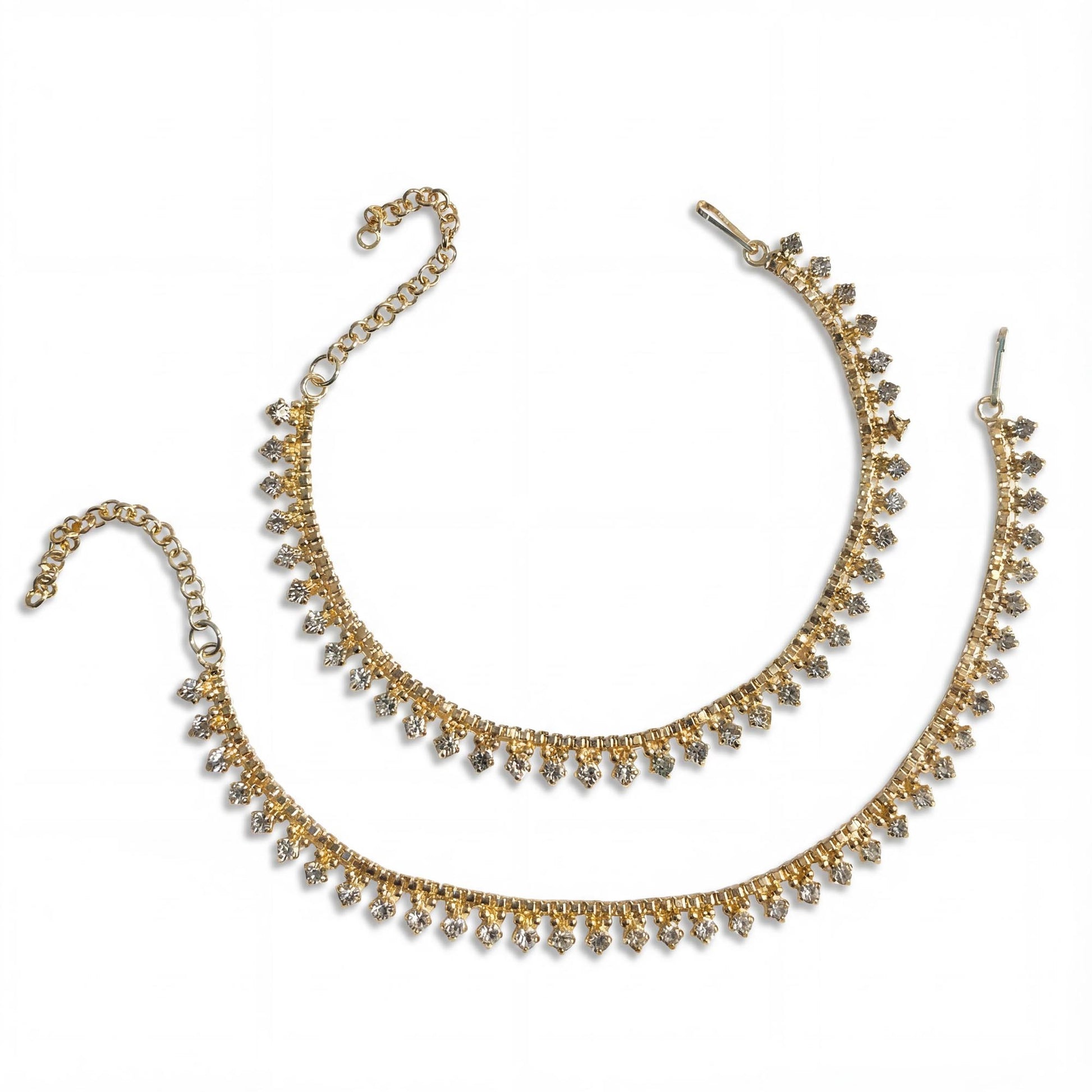 Indian Pakistani style golden anklet payal close up design