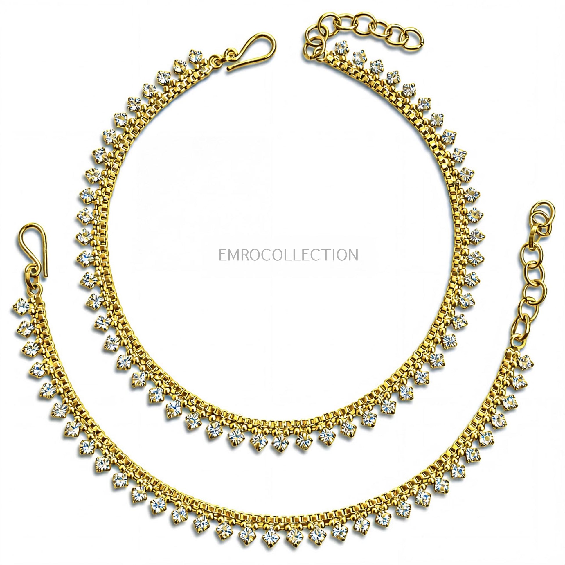 Traditional golden anklet payal bridal jewellery for women