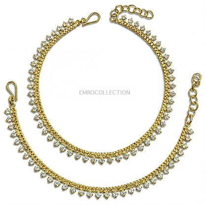 Traditional golden anklet payal bridal jewellery for women