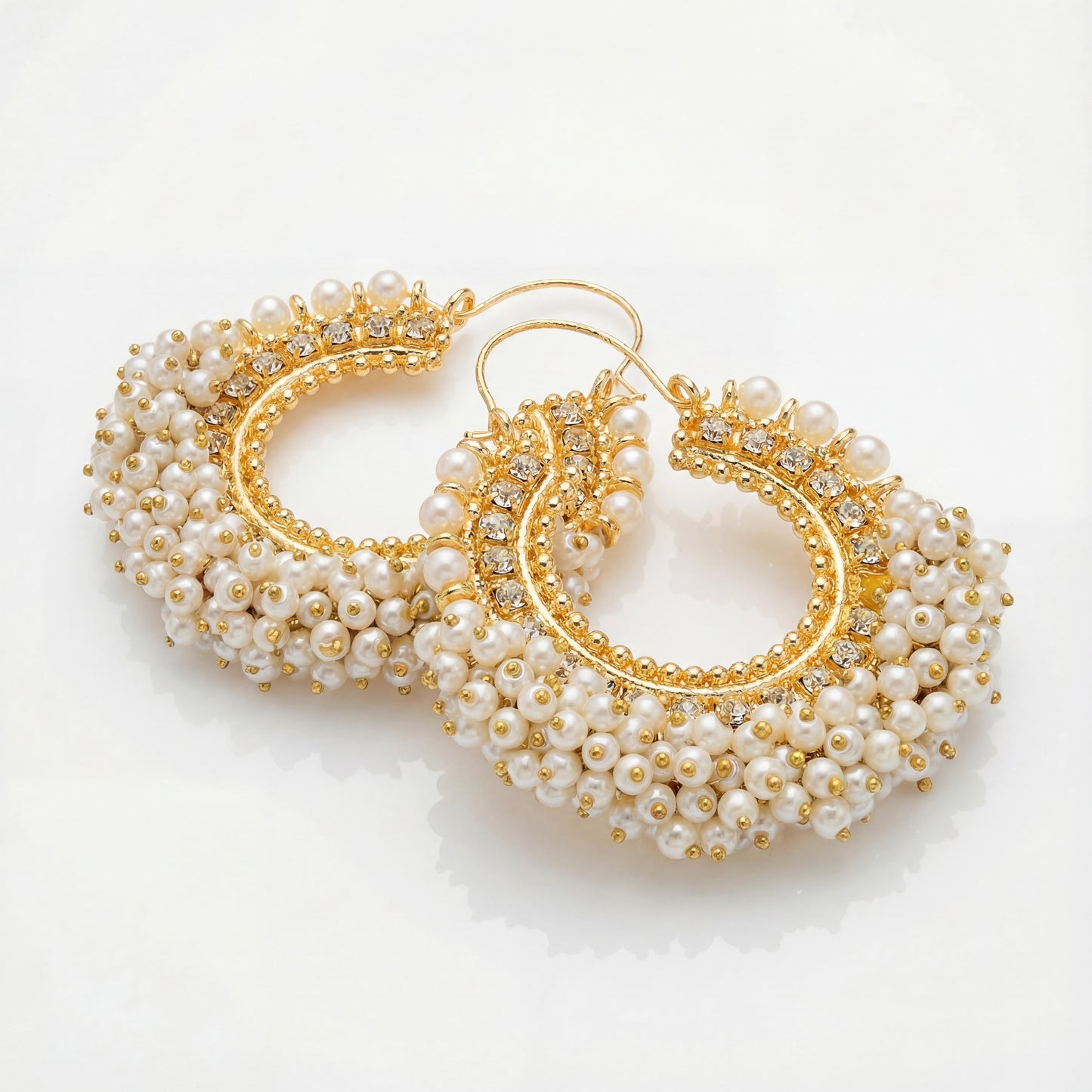 elegant pearls chand bali earrings. trending pakistani jewellery