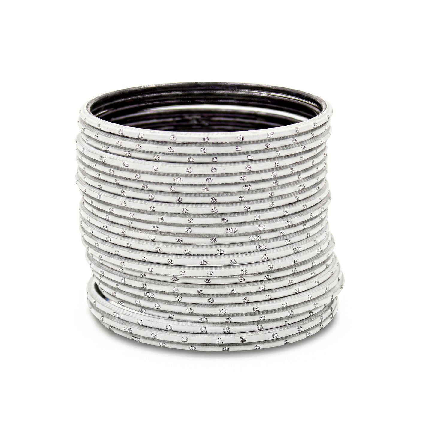 close-up of white bangles with silver dots stack highlighting polished finish and bridal indian jewellery craftsmanship indian jewellery