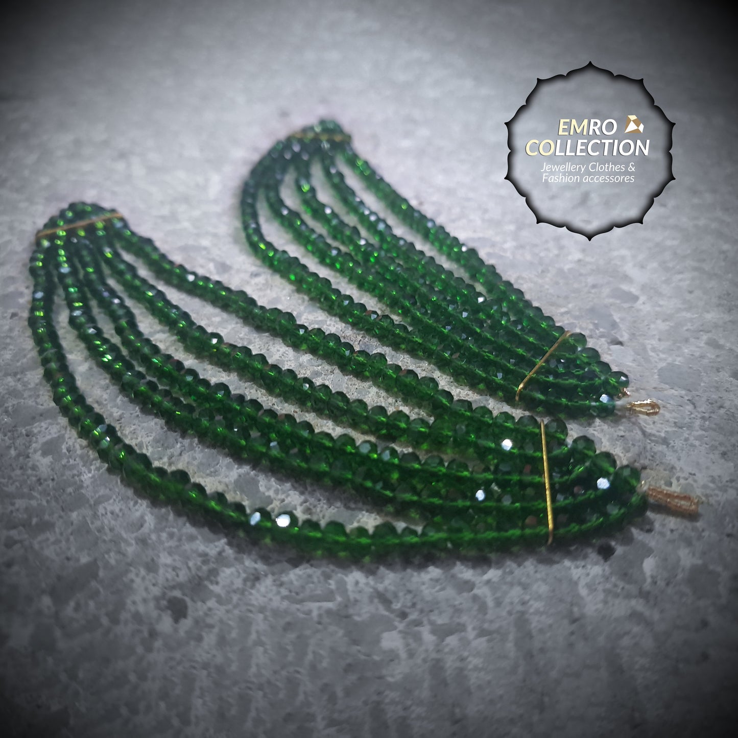 saharay earrings featuring green crystal beads and a detachable kaan chain, ideal for traditional indian and pakistani events