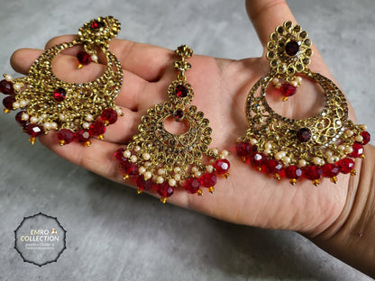 maroon earrings, gold and maroon earings, dangle earrings, Indian earrings, High quality Indian jewellery. suitable for wedding and parties