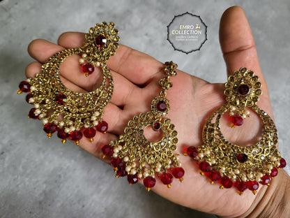 maroon earrings, gold and maroon earings, dangle earrings, Indian earrings, High quality Indian jewellery. suitable for wedding and parties