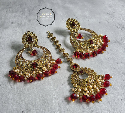 maroon earrings, gold and maroon earings, dangle earrings, Indian earrings, High quality Indian jewellery. suitable for wedding and parties